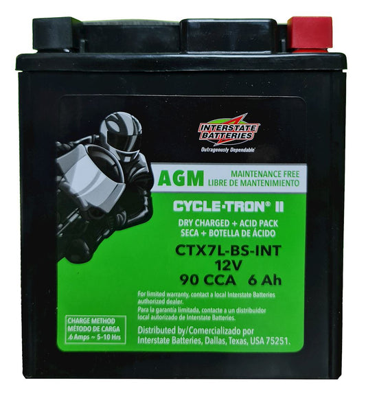 Batería Interstate para Moto CTX7L-BS-INT / 6 MESES DE GARANTIA AL 100%