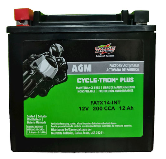 Batería Interstate para Moto FATX14-INT / 6 MESES DE GARANTIA AL 100%