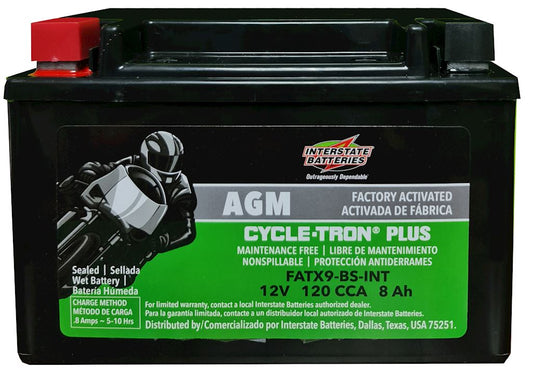 Batería Interstate para Moto FATX9-BS-INT / 6 MESES DE GARANTIA AL 100%